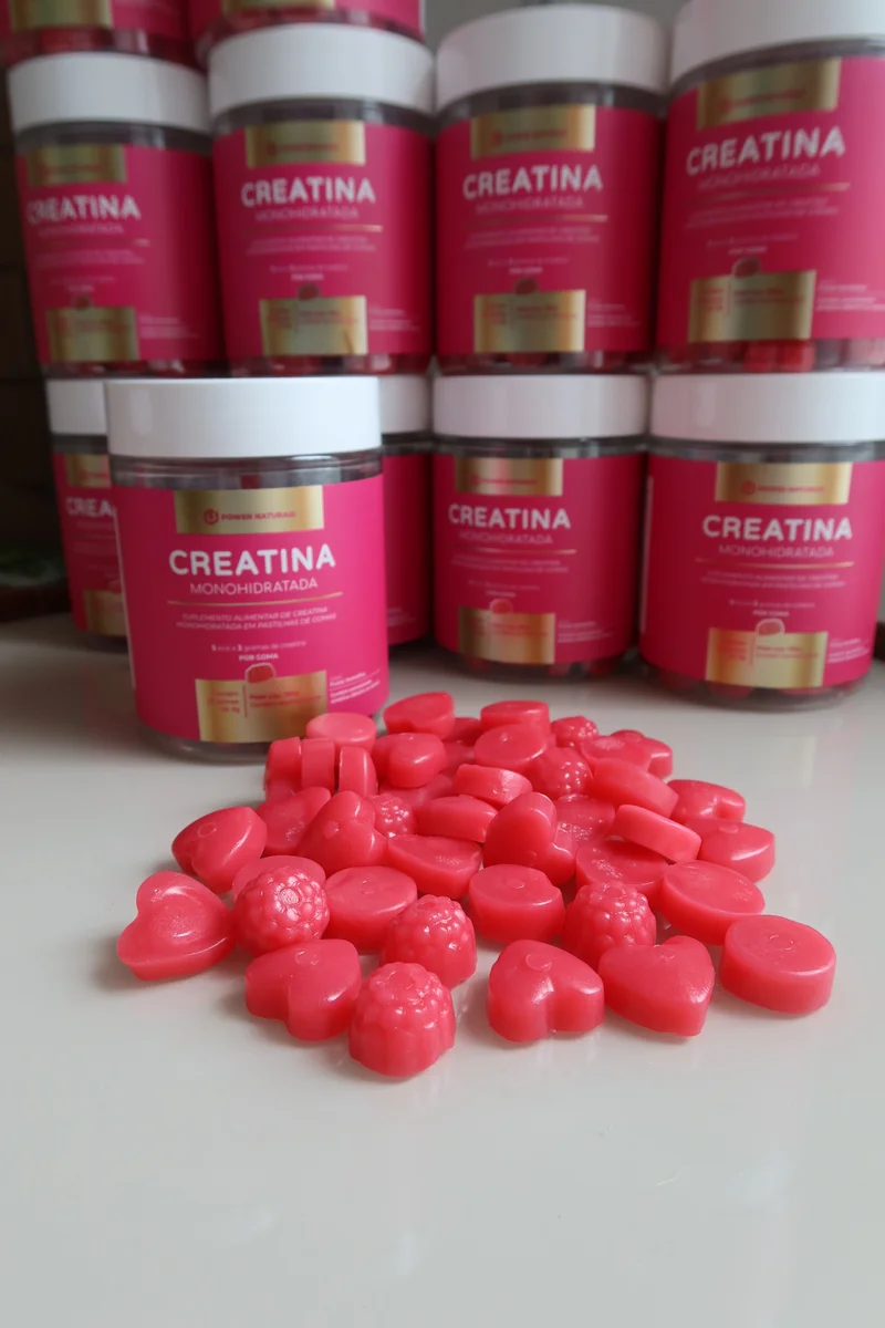 Melhor Creatina em Goma Frutas Vermelhas - Demonstração das gomas